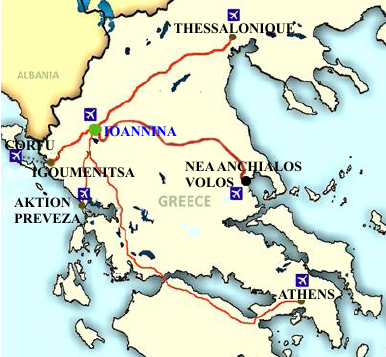 How to reach Ioannina map